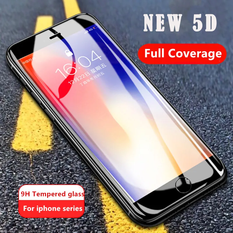 5D изогнутое полное покрытие экрана протектор для iphone X XR XS MAX 9H закаленное стекло 6