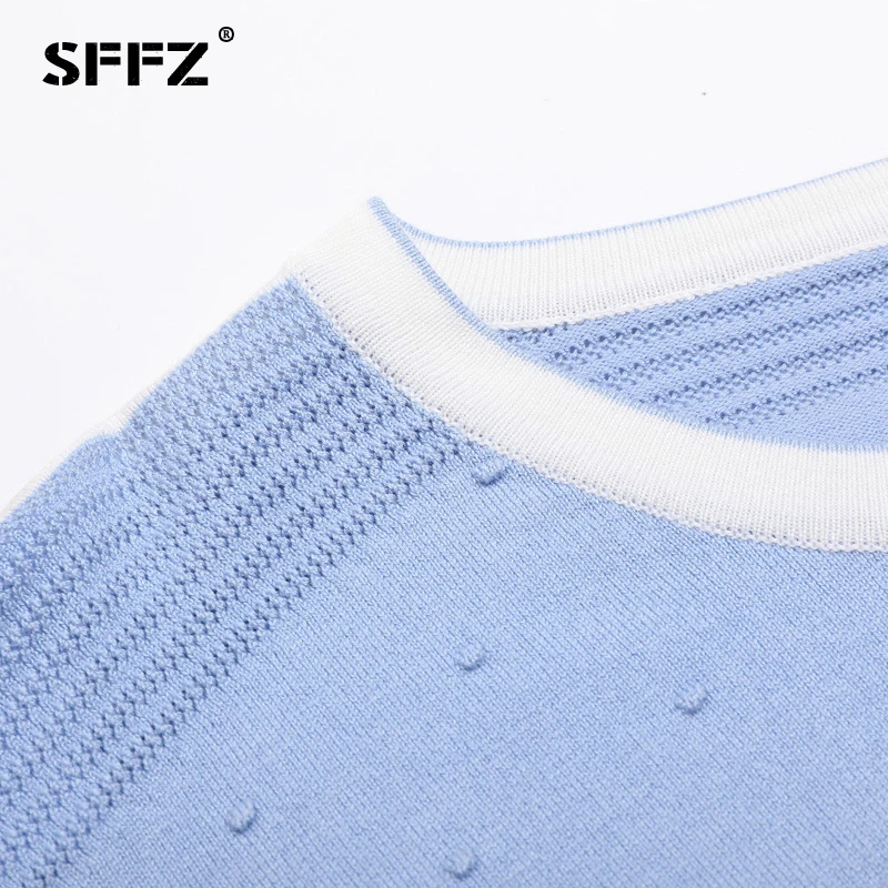 SFFZ 2019 летние женские свитера Новая модная повседневная одежда пуловер с круглым