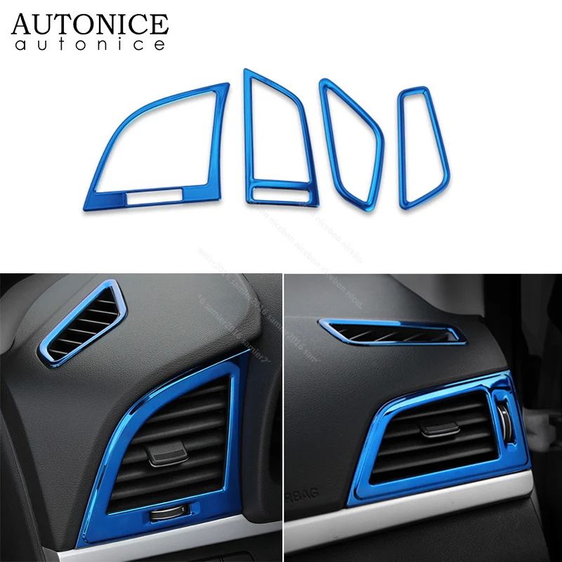 

fit for HYUNDAI Elantra 4pc Stainless Air Conditioning Dashboard Vent Cover 2017-2018