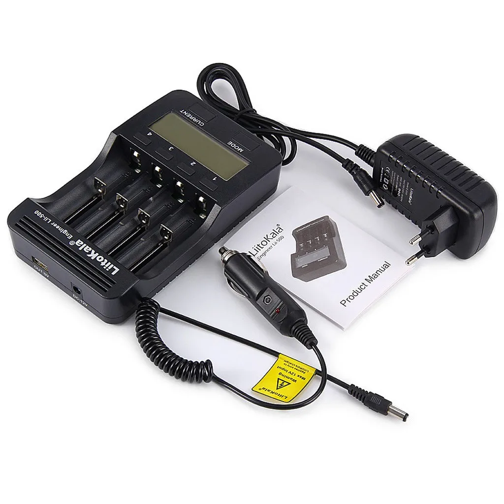LiitoKala Engineer Lii-500 4 слота литий-ионная Ni-MH батарея зарядное устройство EU/US Подставка для зарядки