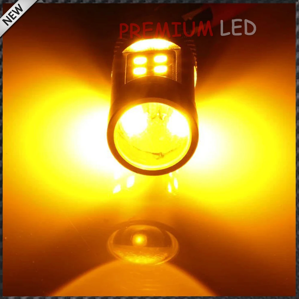 Ijdm Желтый янтарь ошибок 2835 LED 1156 P21W светодиодные лампы для автомобилей спереди