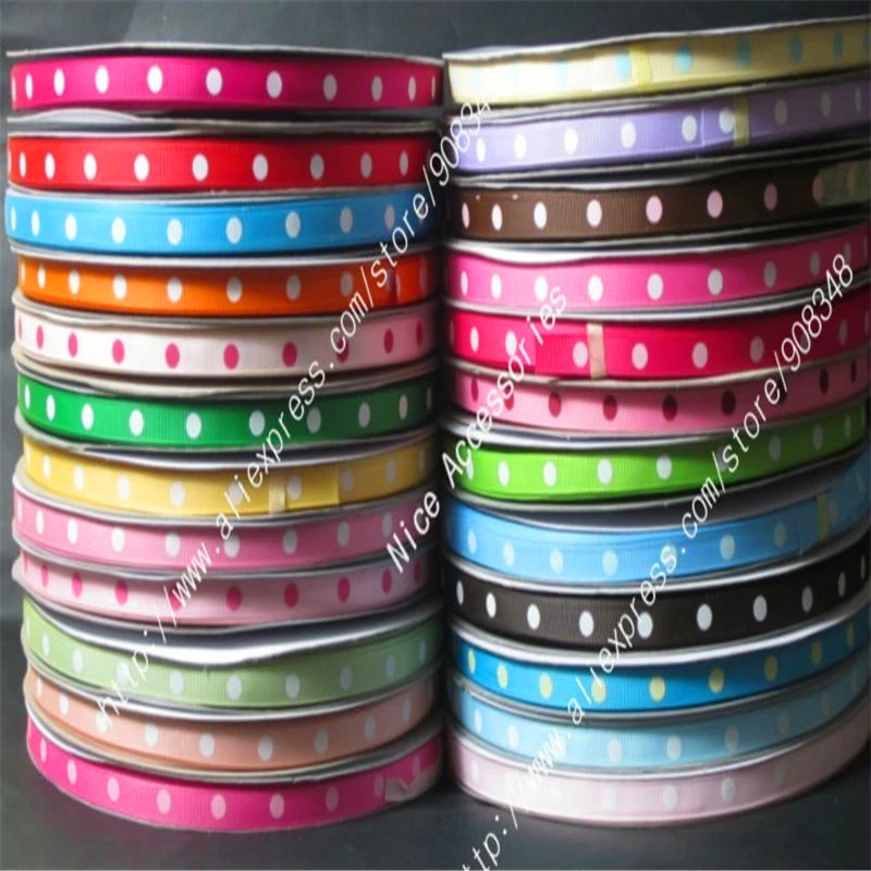 3/8 'Ə мм 100% полиэстер с принтом в горошек grosgrain лента dotty подарок аксессуары для