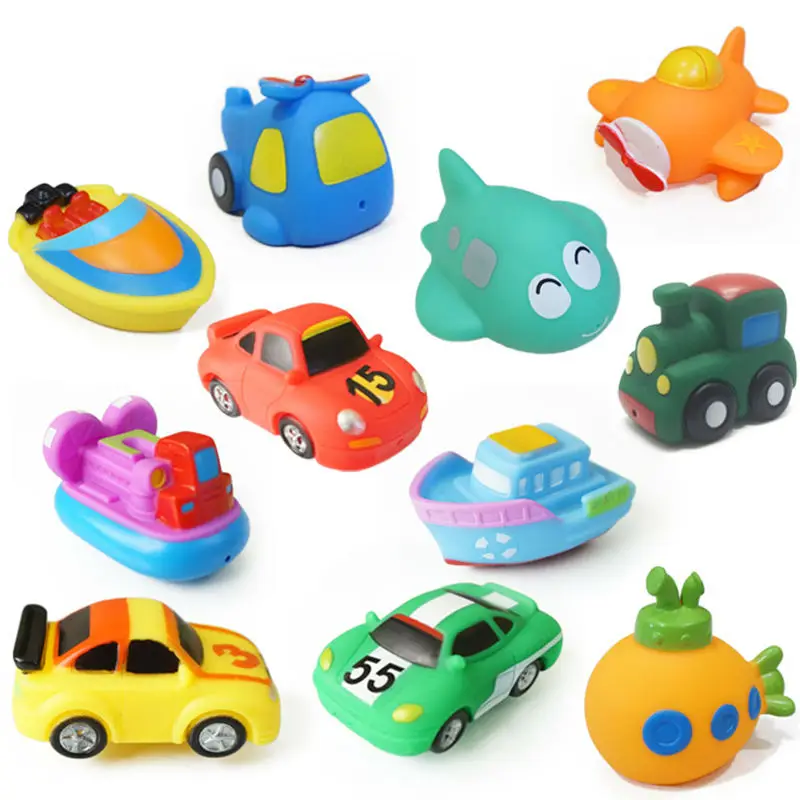 10Pcs Mixed Animals Soft Rubber Float Squeeze Sound Squeaky Bathing Swimming Play Toy For Baby Classic Toys | Игрушки и хобби