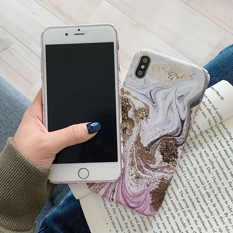 Модный градиентный мраморный чехол для телефона для iPhone 7 8 X XR XS Max, чехлы для iphone 6 6S 7 8 Plus, Матовый Жесткий чехол из поликарбоната с полной задней крышкой