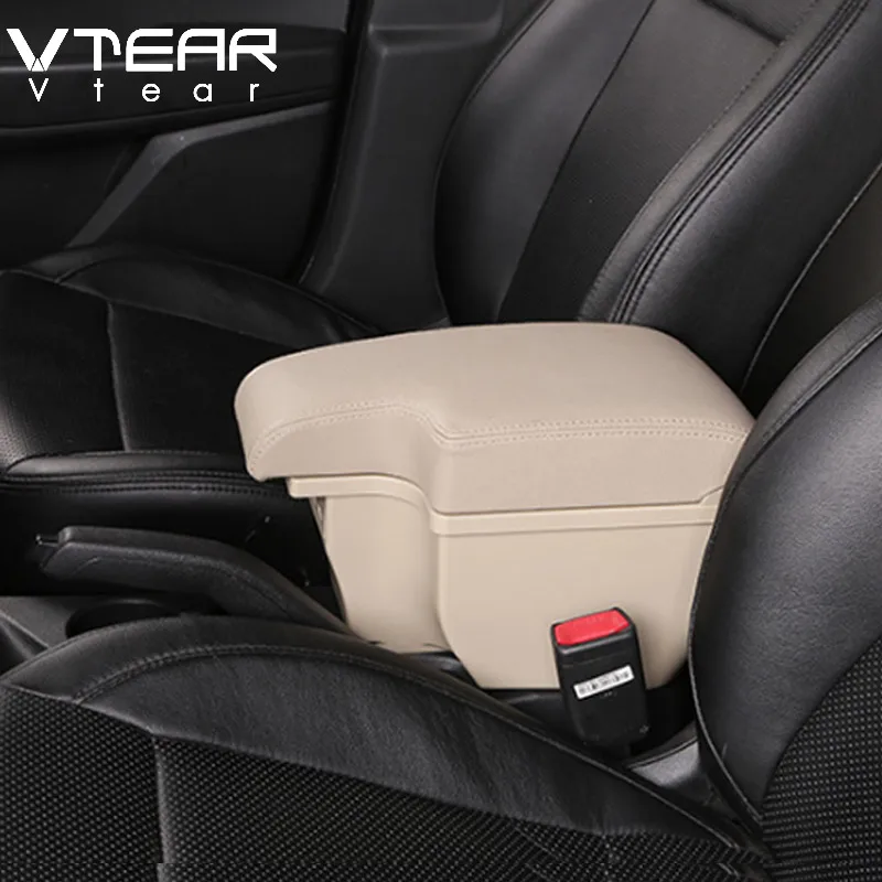 Beige Vtear для подлокотник ниссан джук Nissan Juke/ESQ, аксессуары, подлокотник, автомобильный подлокотник, Кожаная Коробка для хранения, центральная консоль, подстаканник, автомобильный Стайлинг, авто подлокотник для - Название цвета: Beige