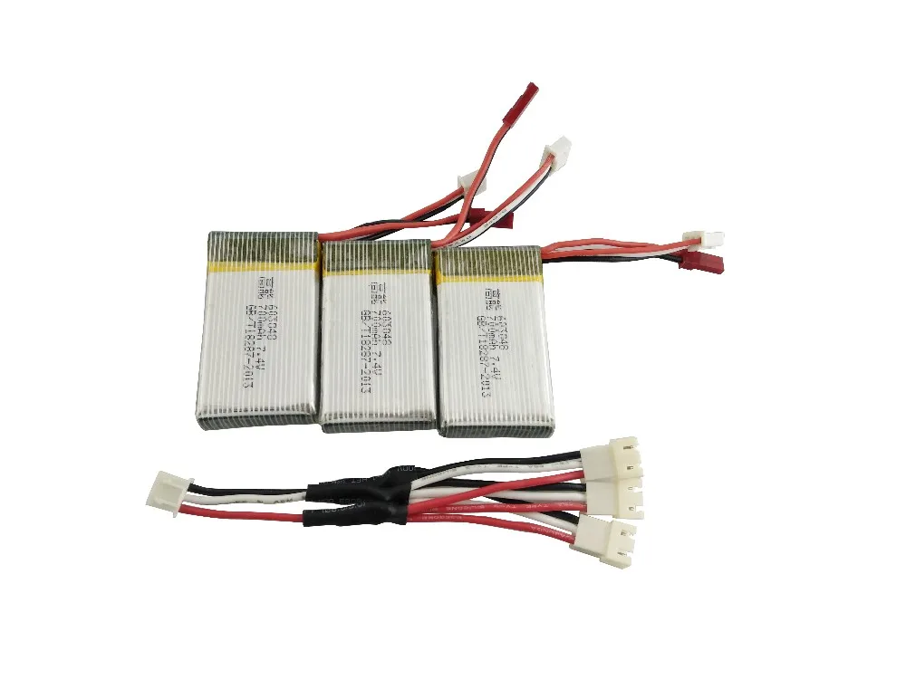 MJX x600 X601H Lipo батарея 3 в 1 ЕС/США зарядное устройство адаптер запасной 7 4 В 25C 700 мАч
