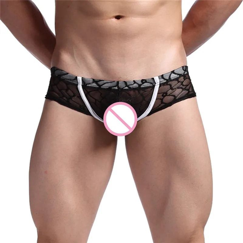 Цветные мужские боксеры сексуальные маленькие дышащие трусы кружевные