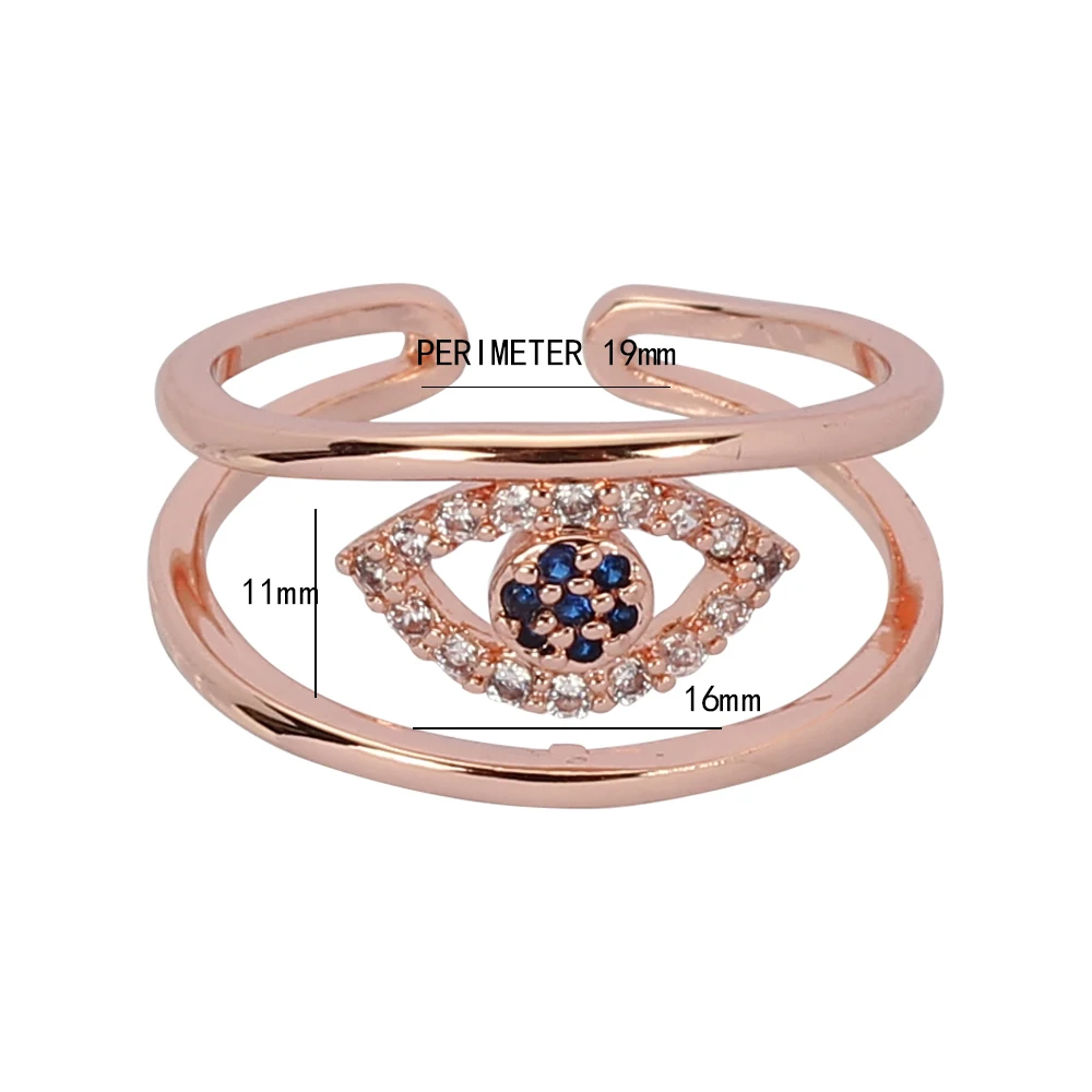 Lucky Eye свадебное кольцо Evil Eye женские кольца Блестящий кубический циркон проложить установки женские ювелирные изделия для вечеринки регулируемые EY5040