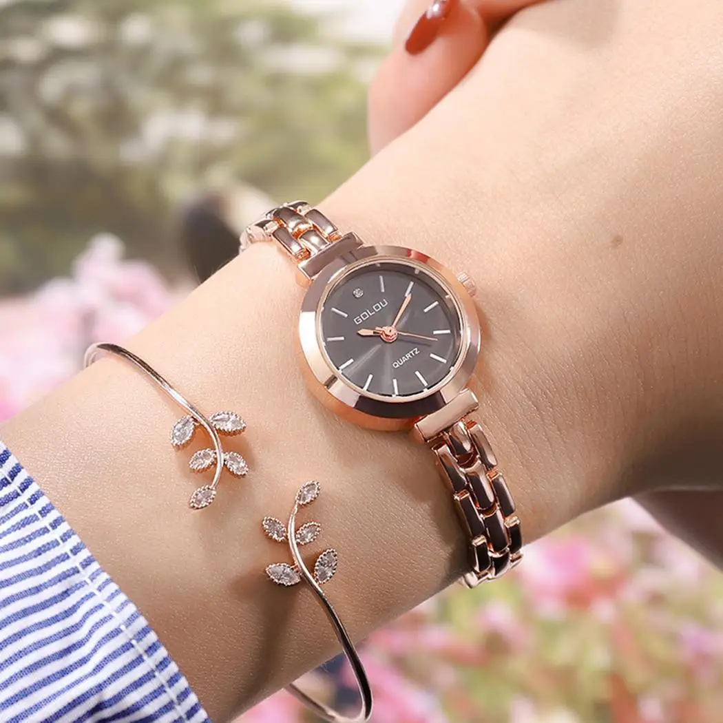 Новые женские модные Аналоговые Кварцевые Наручные круглые 7 мм Легко читаемые 8