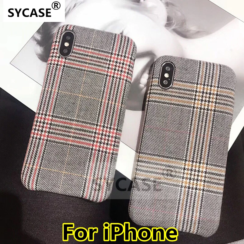 SYCASE плед ретро телефон чехол для iPhone 6 S Plus 7 8 X Европейский клетчатый