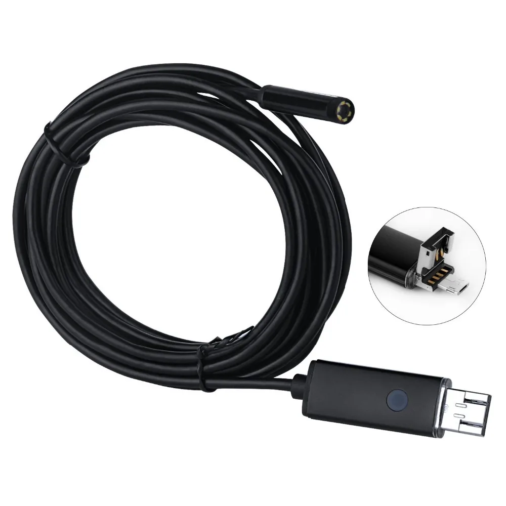 Protmex 5 мм 7 мм/8 объектив 2 в 1 Мини USB эндоскоп для Android телефонов бороскоп трубка