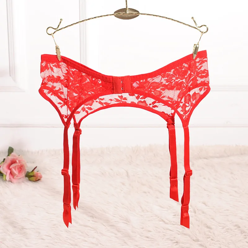 Red Сексуальные женские кружевные черные белые красные брендовые подвязки искушение женский шелковый пояс для чулок Свадебные Подвязки пояса для чулок носки - Цвет: Red