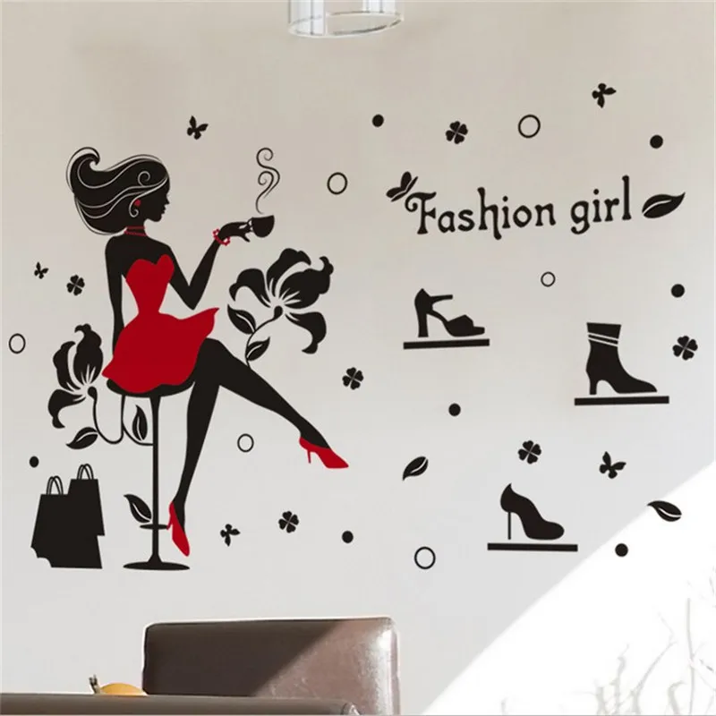 1 шт. модные виниловые наклейки на стену для девочек детской комнаты гостиной