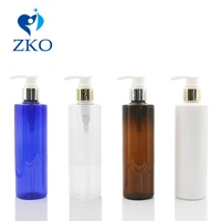 1pcs free shipping 250ml shinny golden aluminum shell emulsion agent shampoo lotion dispenser pump refillable disperse bottling