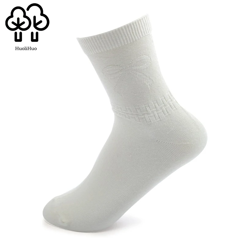 10 пар женские хлопковые носки с бантом Забавные милые однотонные модные