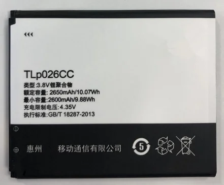 

3.8V 2650mAh TLp026CC Battery For Alcatel TCL ONO P620M Cell Phone