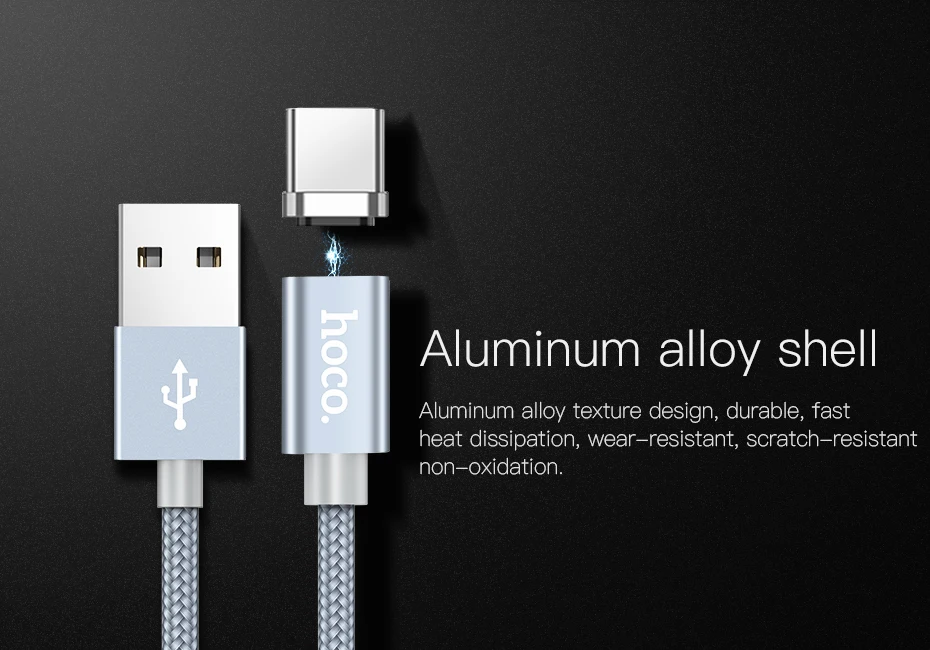HOCO Магнитный кабель типа C быстрое зарядное устройство usb type-C USB-C зарядное устройство данных Магнитный кабель для Xiaomi huawei LG кабели для мобильных телефонов 1 м