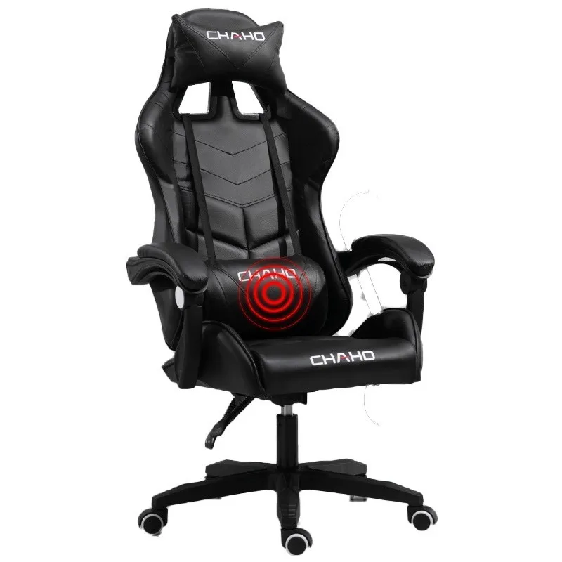 black Высокое качество Live Gaming Office Silla Gamer Boss Esports кресло массажная подушка Эргономика Синтетическая кожа бытовые стальные ножки - Цвет: black