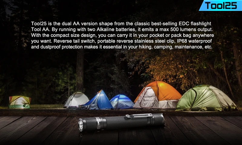 Lumintop Tool25 фонарик двойной AA версия для инструмента AA Nichia 219CT/Cree XP-L светодиодный 3 режима задний переключатель EDC Мини фонарик