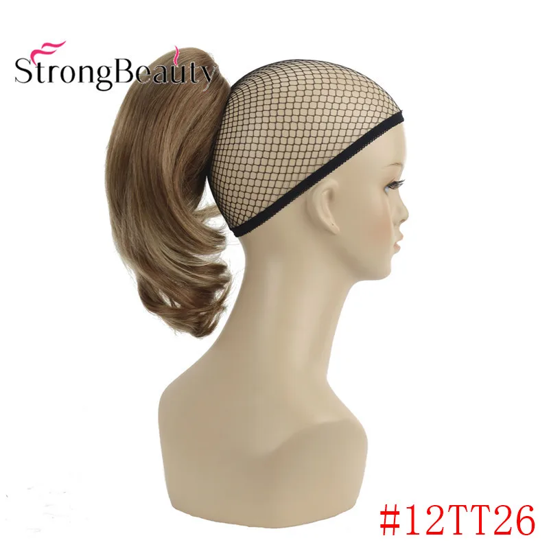 StrongBeauty 12 дюймов 10% синтетические 90% человеческие волосы короткая кудрявая заколка для хвоста в наращивание волос с зажимом для когтей