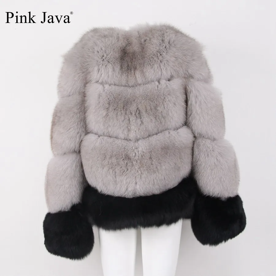 Женская меховая куртка PINK JAVA QC1889 толстая пушистая Меховая с длинным рукавом цвет