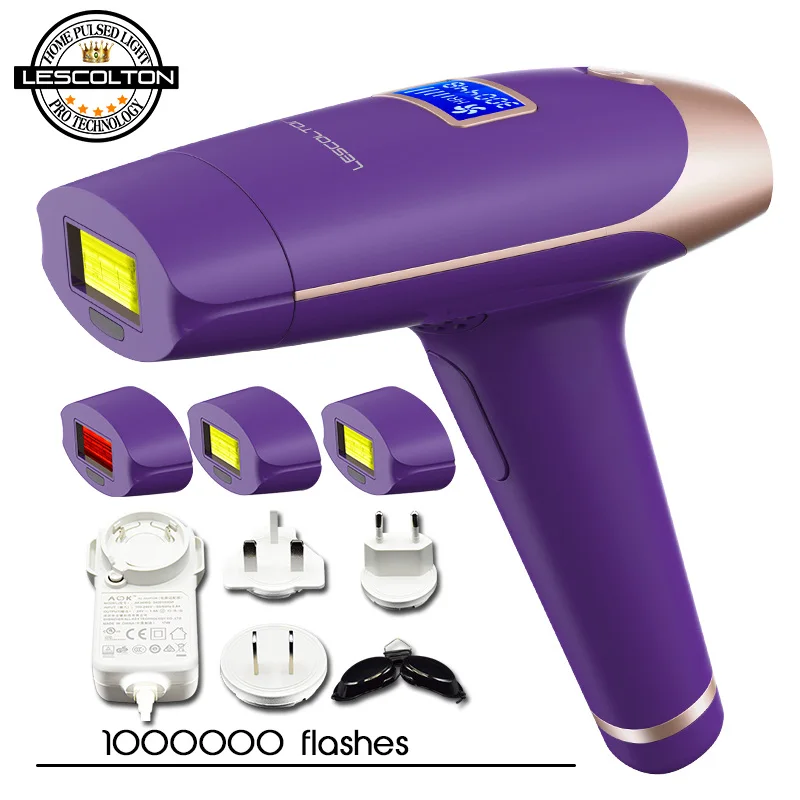 1000000times purple Лазерный эпилятор lescolton 1000000 раз, 4 в 1, Эпилятор IPL, эпилятор для удаления волос с ЖК-дисплеем, лазерное постоянное бикини - Цвет: 1000000times purple