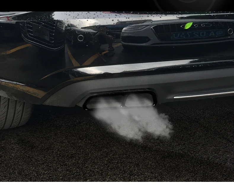 Для Audi A6 C7 аксессуары A4 B9 A7 Q5 Q7 изменение выхлопной трубы в горле четыре из глушитель выхлопной трубы автомобиля наклейки