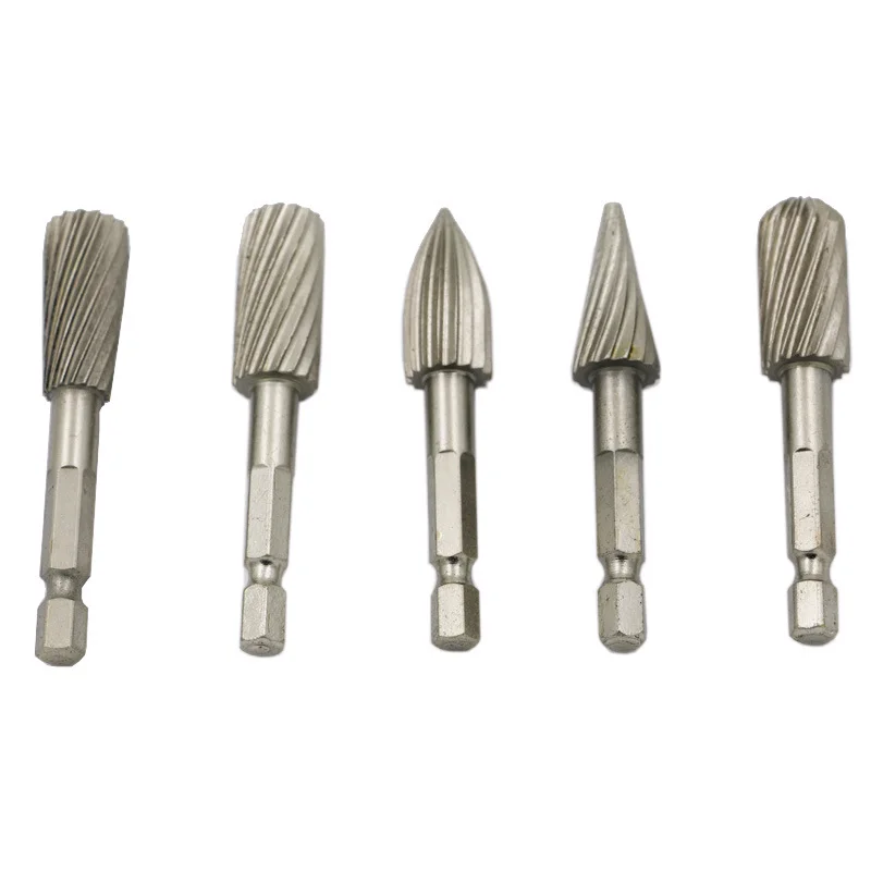 

5 Pieces Of Hard High Speed Steel Rotary File Rotary Carving Knife Rotary Grinding Head Polishing Wood File