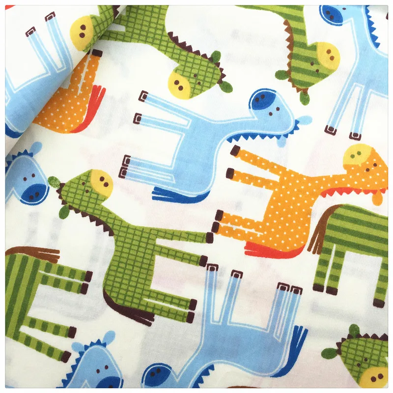 Мультяшная лошадь сделай сам ткань из хлопка швейная покрытие домашний текстиль