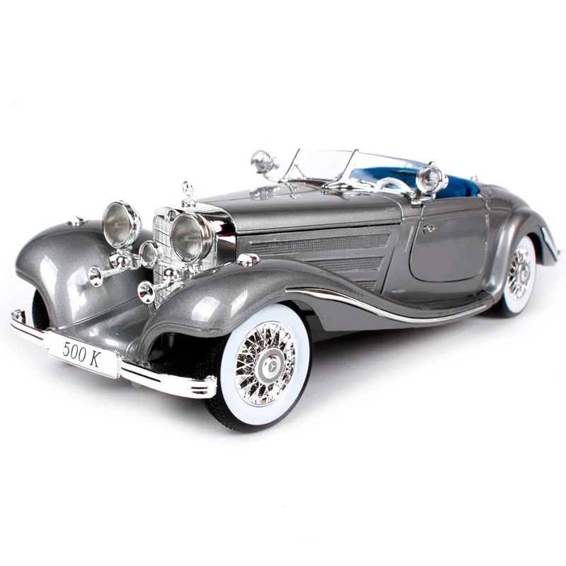 silver 1:18 Maisto Benz 500K 1936 белый/красный/фиолетовый литье под давлением модель автомобиля - Цвет: silver