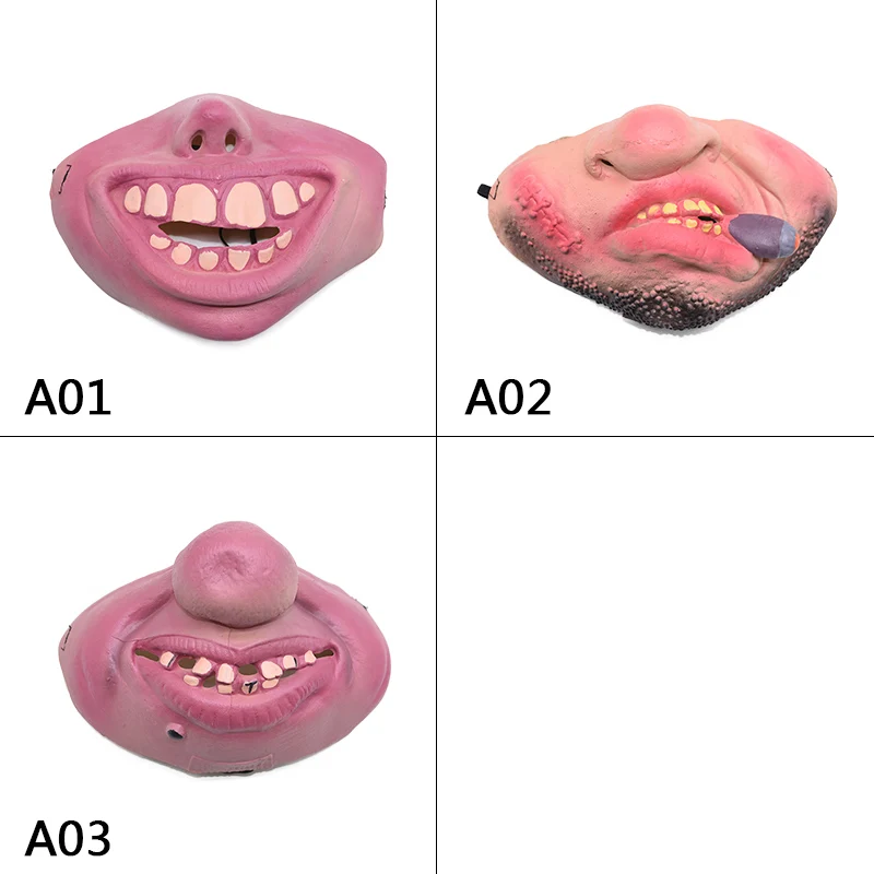 Funny Ugly Half Face Latex Mask Party Decorations for Masquerade Clown Cosplay Horrible Props Halloween Decorative Masks | Дом и сад