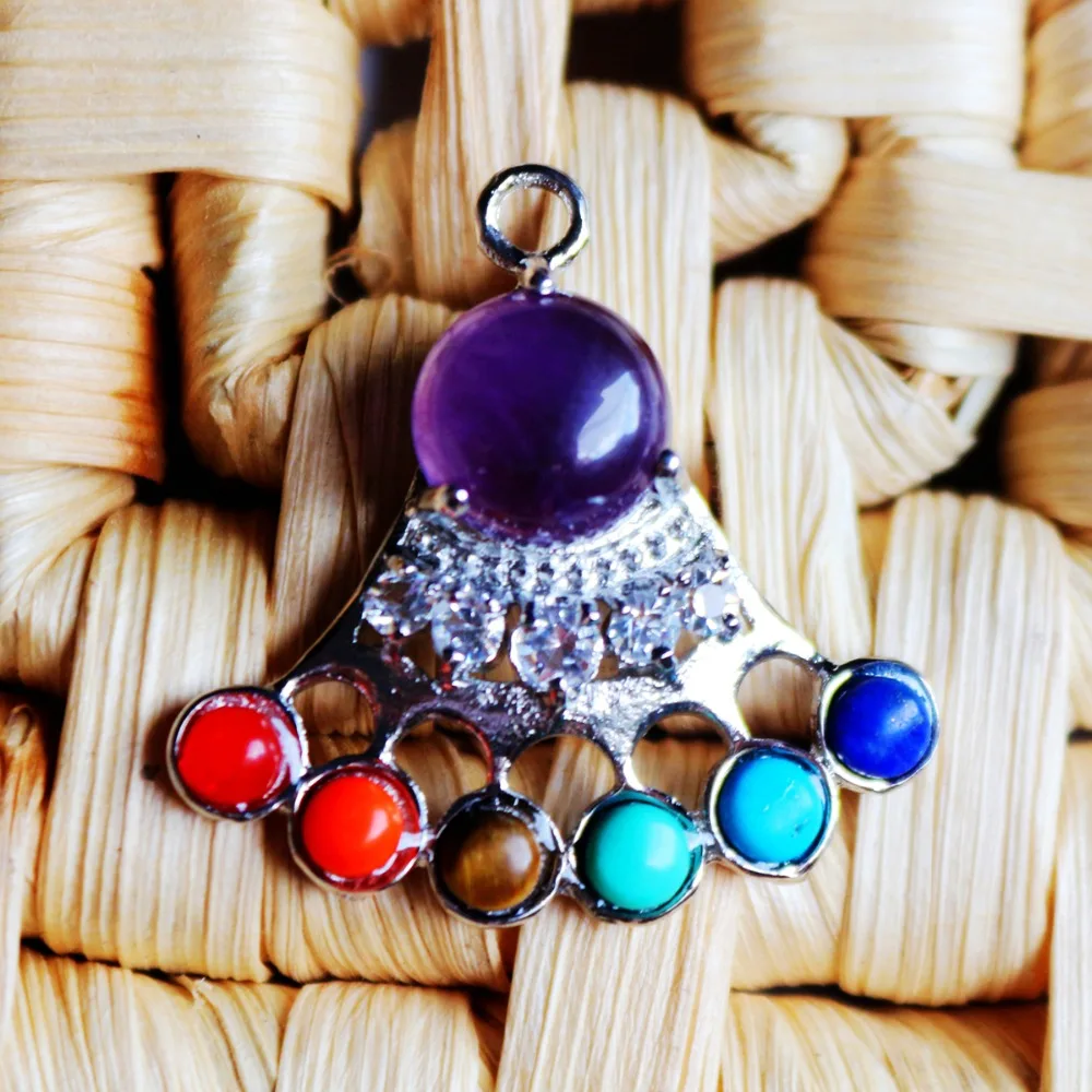 

Energy,Powerful,Love,Friendship,Adorable 7 Chakra Healing Stone Pendant Crystal
