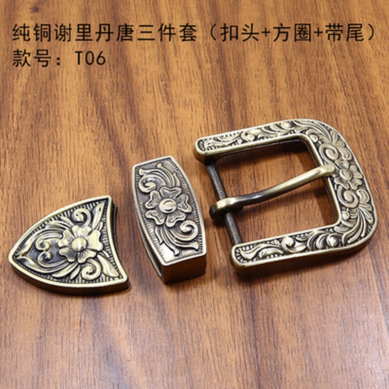 Высококачественная резная кожаная пряжка из твердой латуни внутренняя ширина 40