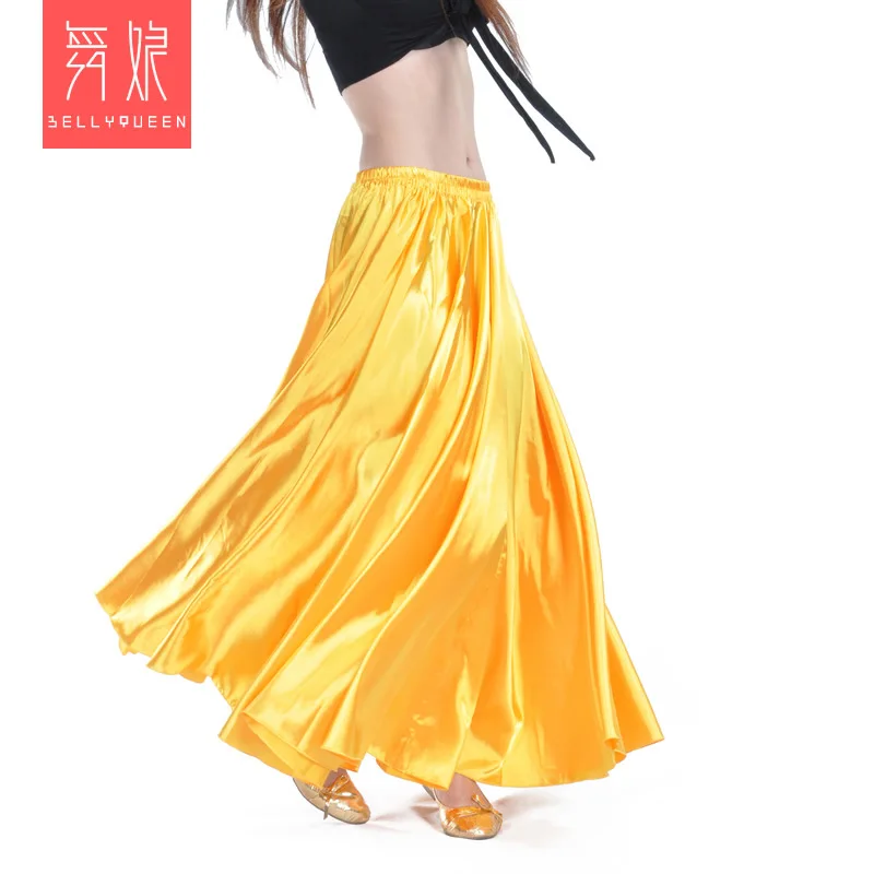 Wholesale Satin Belly Dance Skirt for Women Cheap Belly Dancing Costume Skirts on Sale Women Dance Dress LD010 - Цвет: Yellow