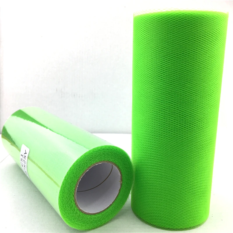 Bright green Baby Shower рулонные Тюлевая ткань день рождения украшения дети свадебные украшения Вышивание органзы пачка аксессуары для юбки 15 см 22 м - Цвет: Bright green