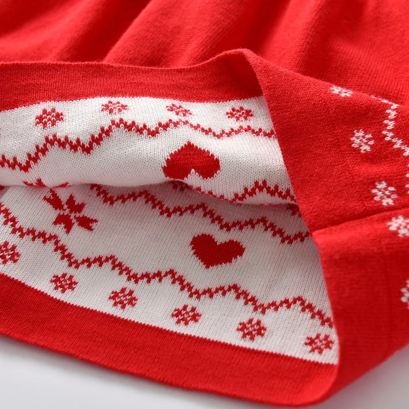 Baby Girl Autumn Sweater Dresses Christmas Red Children Princess Dress Costumes Infant Kids Clothing 6M-4 Yrs Casual | Детская одежда и
