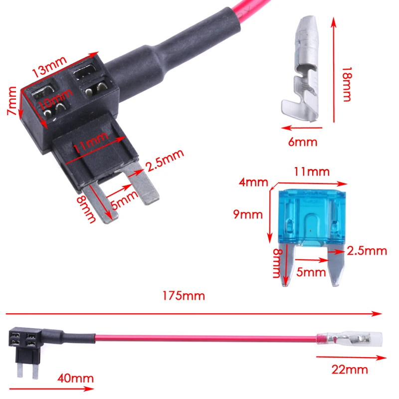 

Micro Mini Blade ATM Fuse Adapter Dual Circuit Adapter Holder For Car Auto 1 Set