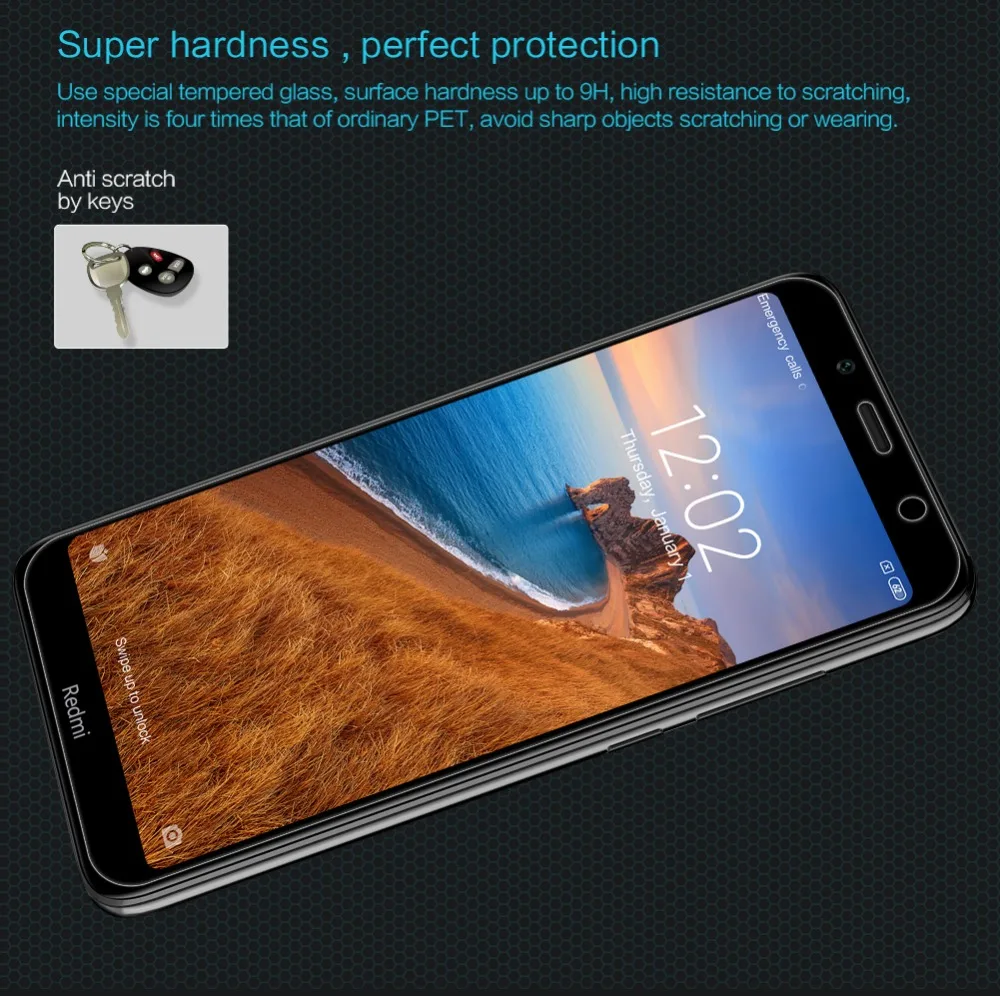Оригинальное закаленное стекло NILLKIN с плоским краем для Xiaomi redmi 7A Amazing 9H 0,33 мм Защитная пленка для экрана redmi 7a