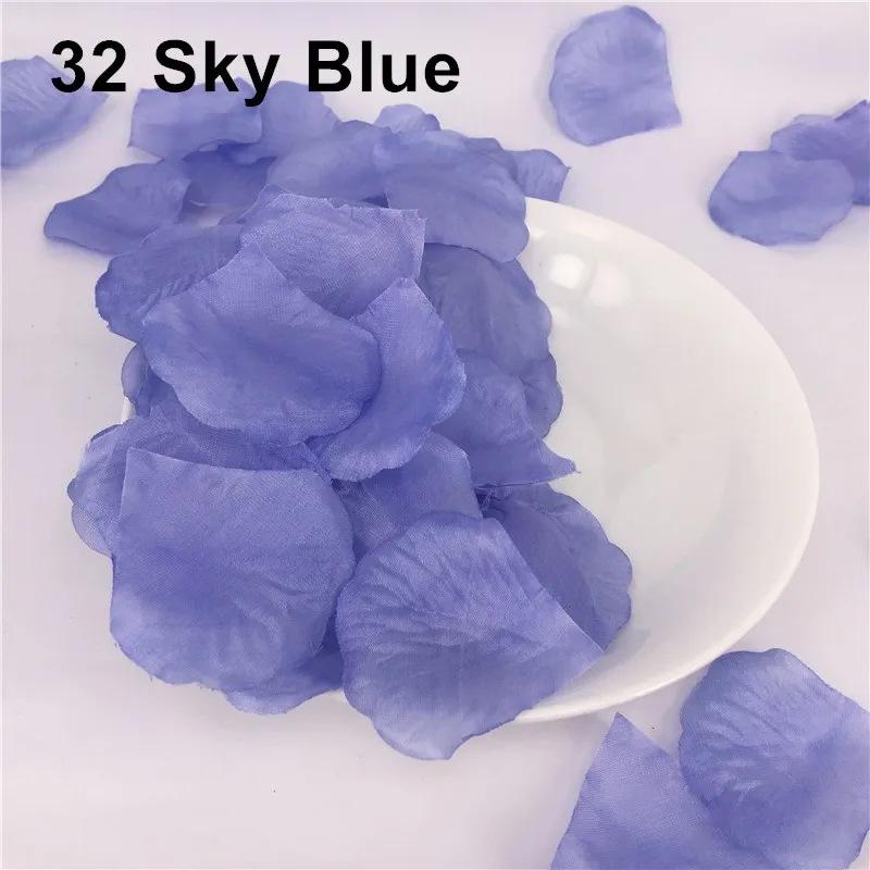 32 Sky Blue Свадебные картины украшения романтические фиолетовые красные цветы Свадебные вечерние аксессуары розовые лепестки де Роза искусственные 500 шт - Цвет: 32 Sky Blue