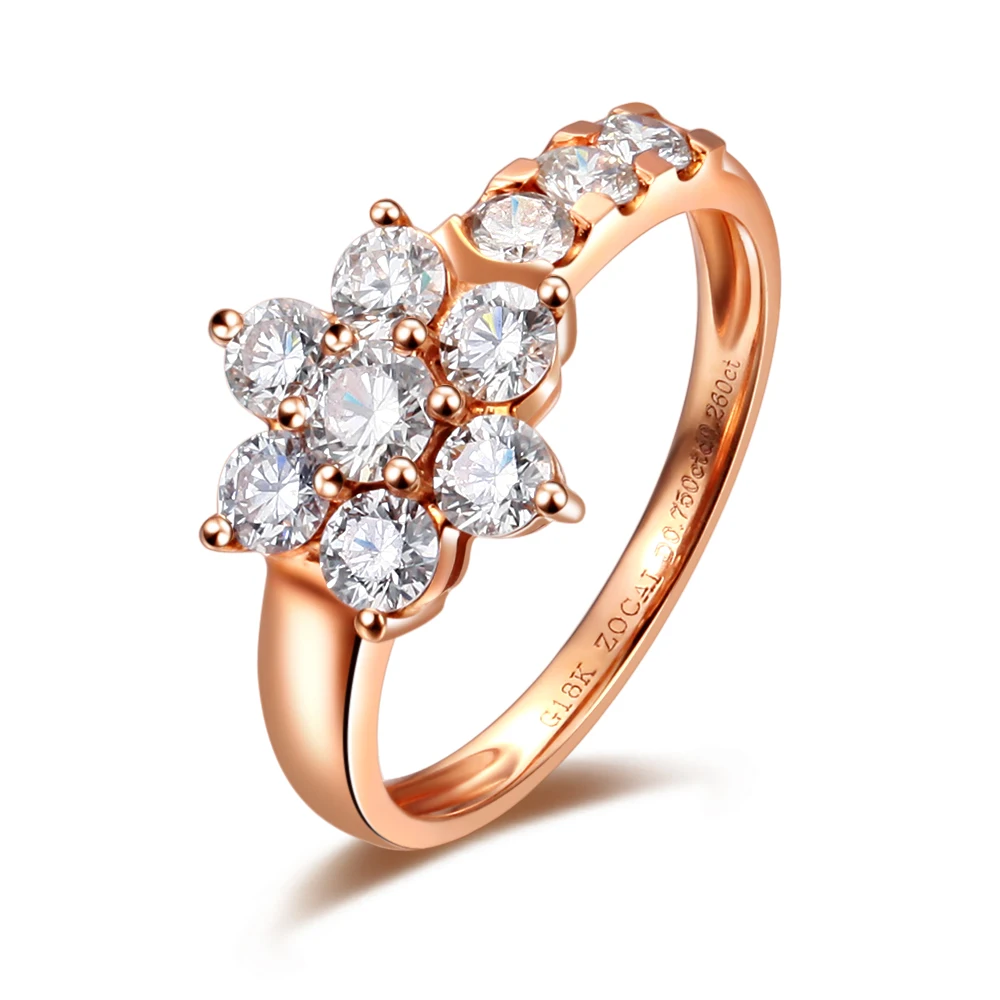 ZOCAI Восточные звезды натуральный 1 0 CT Сертифицированный F-G/SI круглая огранка 18K