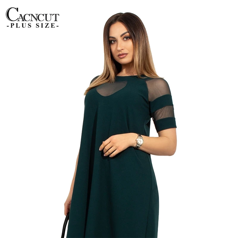 CACNCUT 5XL 6XL, женское летнее Повседневное платье размера плюс, свободное сексуальное Сетчатое платье большого размера, элегантные вечерние платья, одежда
