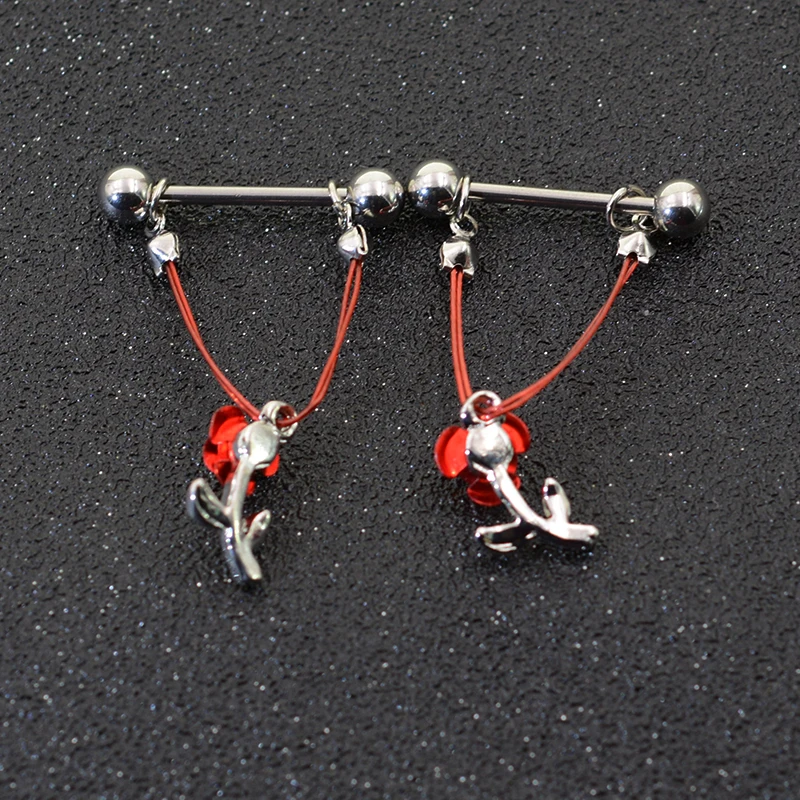 2 шт./лот креативные кожаные кольца с красной розой для пирсинга сосков Mamilo