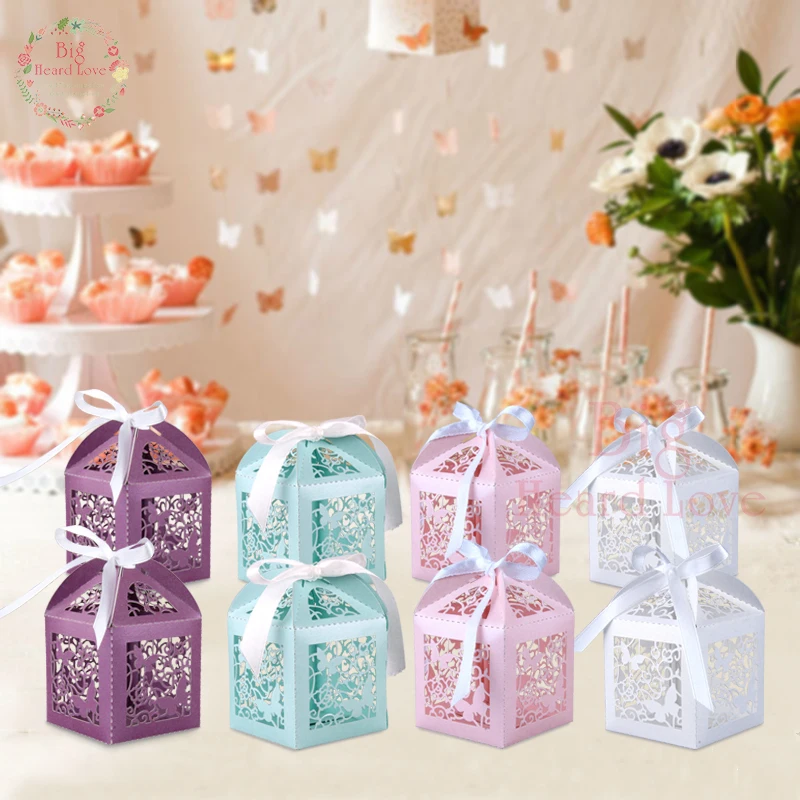 

50pcs Laser Cut Butterfly Candy Box Wedding Party Paperboard Box Birthday Party Gift Box Party Decoration Marriage Wedding Favor