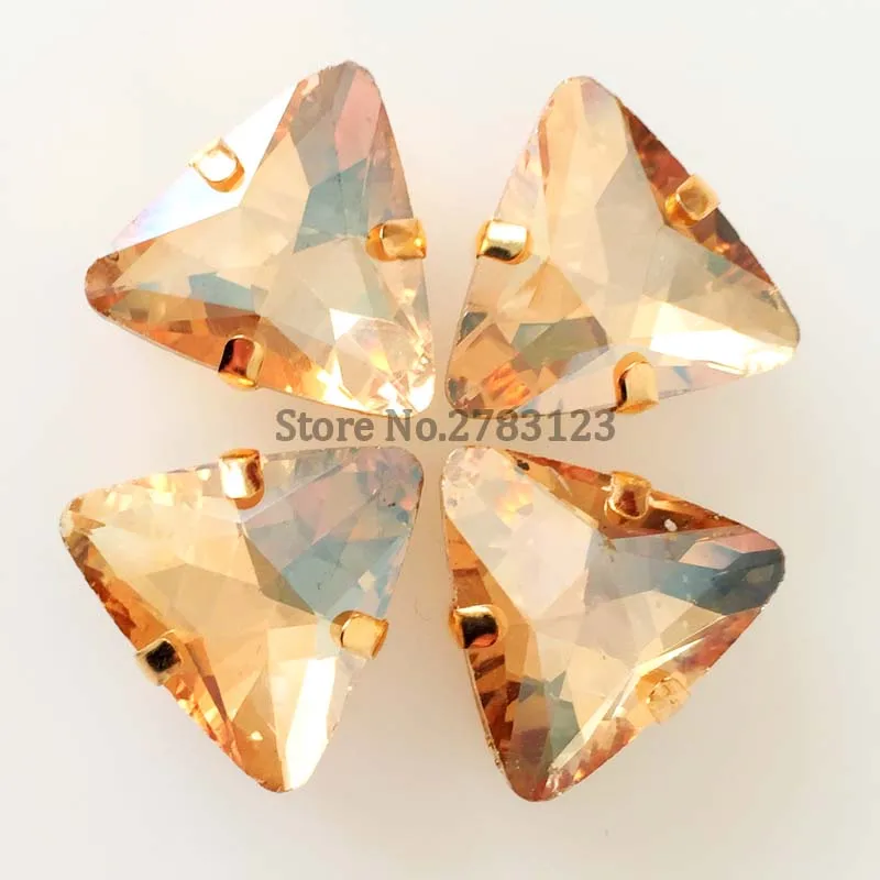 Золото 18 мм золотые чемпионские треугольные стеклянные хрустальные коготь