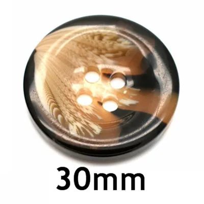 horn pattern 10 шт., 4 отверстия, пуговицы, моющиеся, горячая Распродажа, имитация узора, крашеные, декоративные, большие пуговицы для пальто, свитера, 30 мм - Цвет: horn pattern
