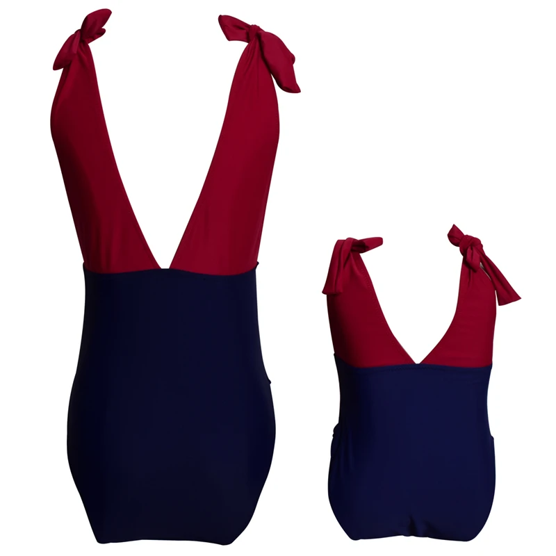 Купальник для родителей и ребенка купальник женщин цельный 2019 с v-образным