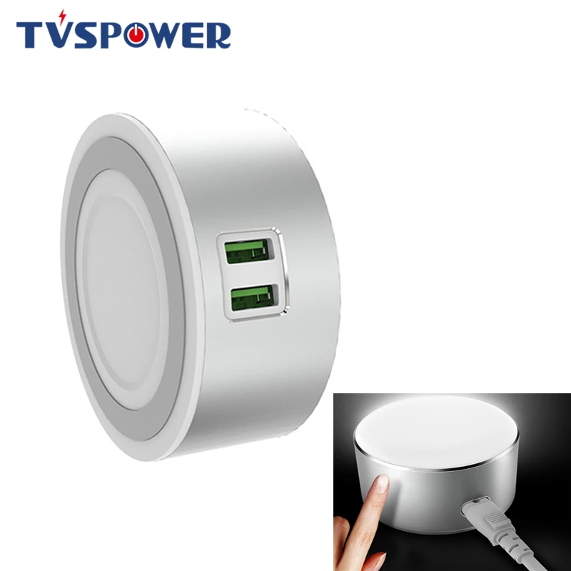 Авто сенсорный 2 порта USB гаджеты с регулируемой яркостью умный светодиодный настольная лампа настольная Зарядка для iPhone samsung Xiaomi зарядное устройство для мобильного телефона