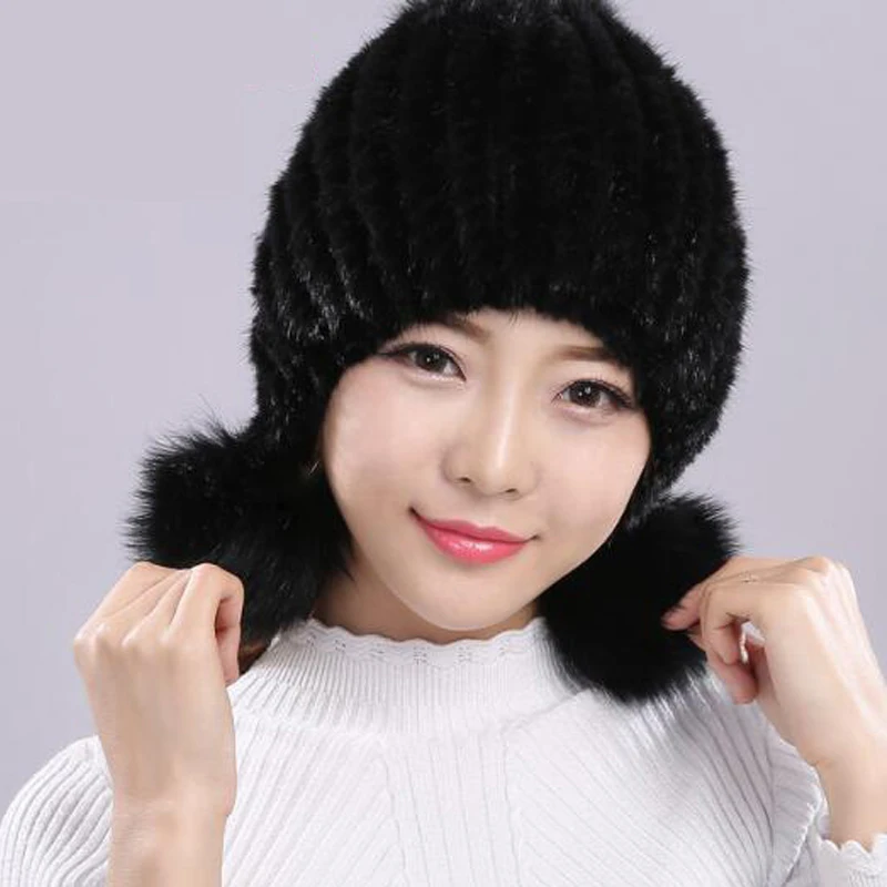 Новинка женская шапка из натурального меха норки зимние теплые роскошные