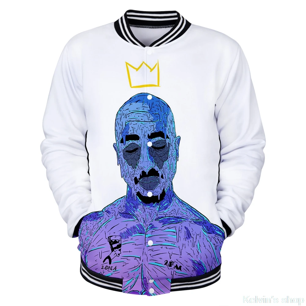 2PAC модная верхняя одежда для мальчиков длинная бейсбольная куртка с принтом