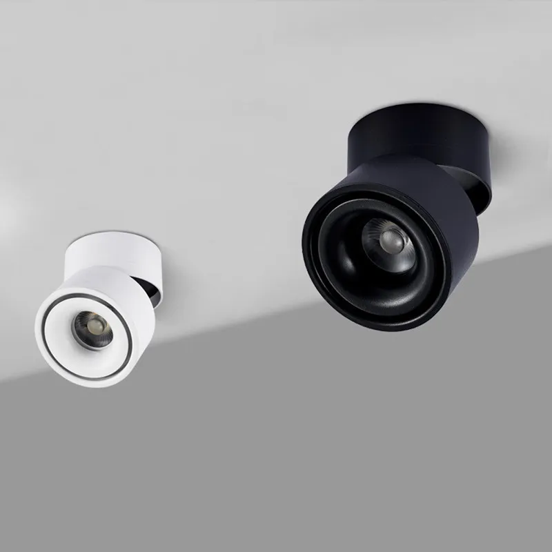 Dimmable COB светодиодный светильник поверхностного монтажа 5 Вт 7 12 15 вращение на 360